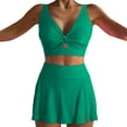 thumbnail image 1 of MSJUHEG Bathing Suit Skirt,Ruffle Cutout Swimdress,Ruched Skirt Bathing Suit,Plus Size Swim Dress,Tankini Swimsuit,Beach Crochet Knit Sets,Skirt Bathing Suits for Women Green XL, 1 of 4