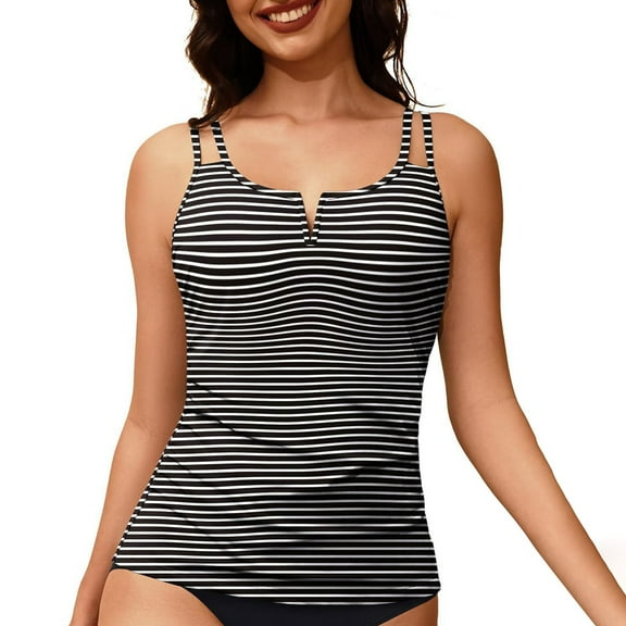 MSJUHEG Two Piece Tankini Swimsuits,High Waisted Swimsuits for Women,Skirted Swimsuits for Women,Ruffle Bathing Suits for Women,Swimming Suits for Women,Halter Tankini Top, White L