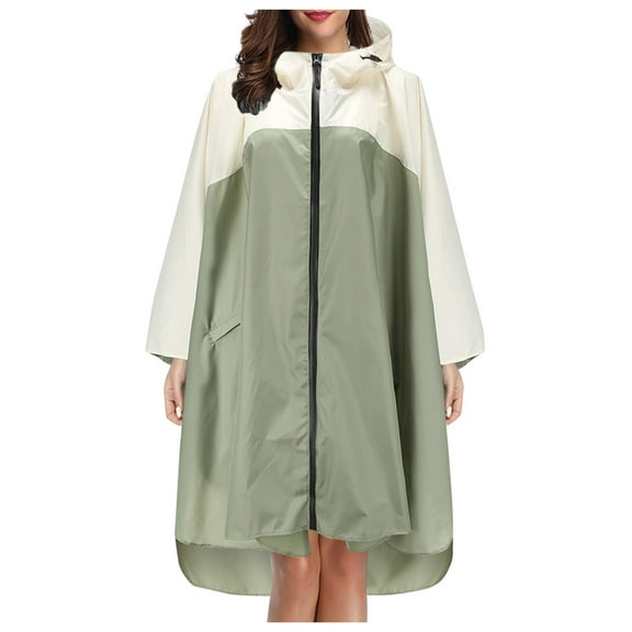 MSJUHEG Umbrella Rain Jacket Umbrella Windproof Unisex Fashion Rain Jacket Coat Hooded Raincoat For Adults Teens With Pockets Rain Jacket Womens Waterproof With Hood Green One Size