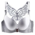 thumbnail image 1 of MSJUHEG Underwear Women Womens panties Women'S Solid Bra Wire Free Underwear Front Closure Butterfly Backless Bra Plus Size Panties Gray 38/85C, 1 of 5