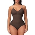 thumbnail image 1 of MSJUHEG Underwear Women Womens panties Shapewear Bodysuit Thong For Women Tummy Control Thong Body Shaper Slimming Bodysuit With Built In Bra Deep V Plus Size panties Coffee L, 1 of 6