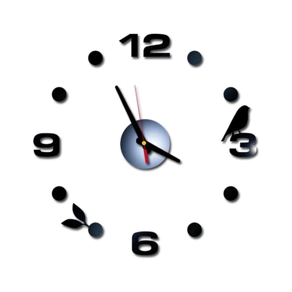 MSJUHEG Wall Clock Digital Clock 3D Diy Roman Numbers Acrylic Mirror