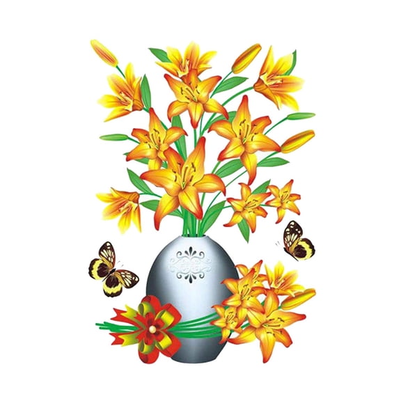 MSJUHEG Wall Paper Peel And Stick Wallpaper Diy Vase 3D Stereo Stickers Self Adhesive Sticker Refrigerator Sticker Window & Wall Sticker Wall Decor G
