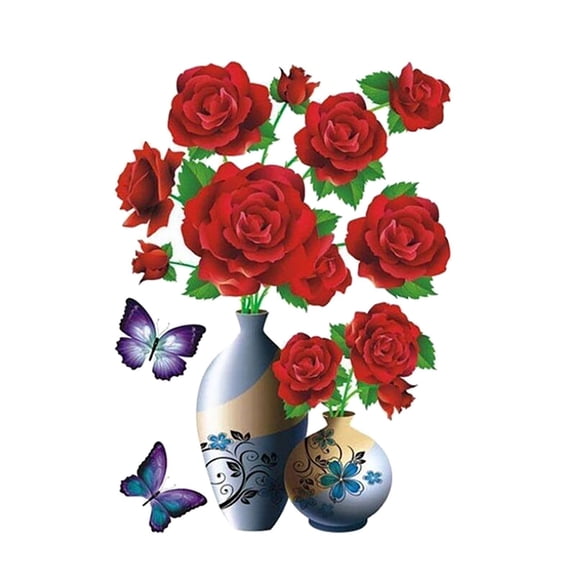 MSJUHEG Wall Paper Peel And Stick Wallpaper Diy Vase 3D Stereo Stickers Self Adhesive Sticker Refrigerator Sticker Window & Wall Sticker Wall Decor K