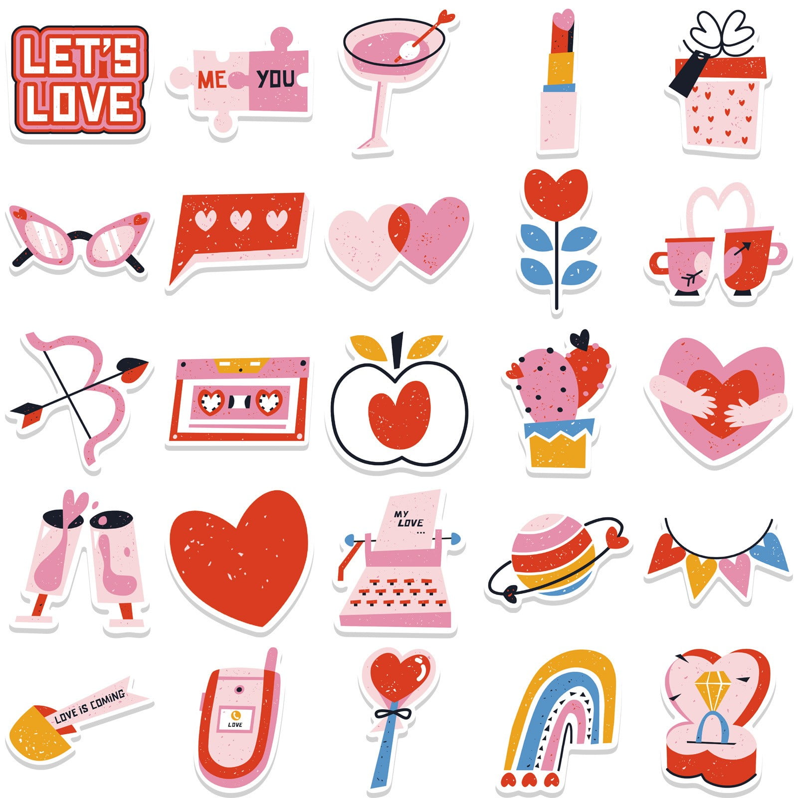 MSJUHEG Wall Paper Peel And Stick Wallpaper Pink Love Girl Sticker