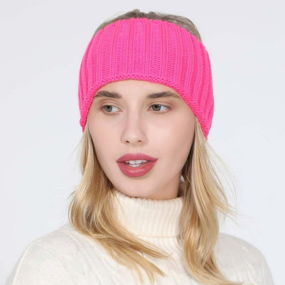 MSJUHEG Warm Headbands Winter,Crochet Headbands,Fleece Headbands,Ear Warmer Headband,Knit Headband,Hot Surgical Supplier Disposable Surgicla Head Cap Hot Pink One Size