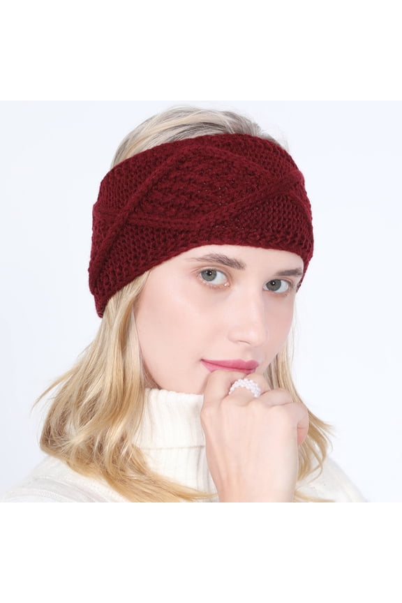 Warm Headbands Winter,Crochet Headbands,Fleece Headbands,Ear Warmer Headband,Knit Headband,Turban Shower Head Towel with Dry Hair Hat for Shower Red 1 One Size