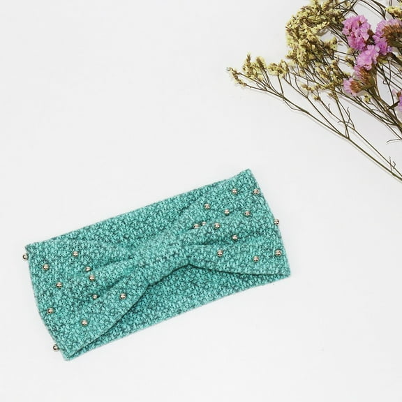 MSJUHEG Warm Headbands Winter,Crochet Headbands,Fleece Headbands,Ear Warmer Headband,Knit Headband,Warmer Accessories Wool Headbands Beaded Ear Hair Headband E One Size