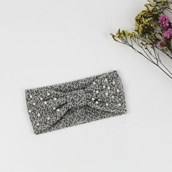 MSJUHEG Warm Headbands Winter,Crochet Headbands,Fleece Headbands,Ear Warmer Headband,Knit Headband,Warmer Accessories Wool Headbands Beaded Ear Hair Headband F One Size