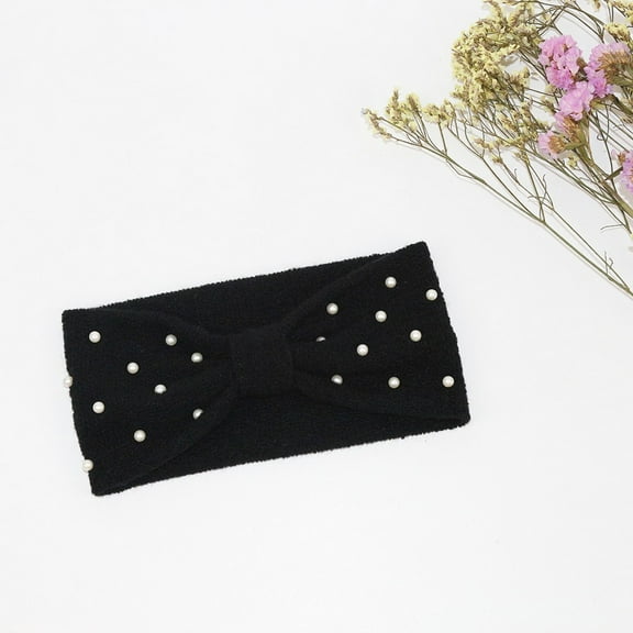 MSJUHEG Warm Headbands Winter,Crochet Headbands,Fleece Headbands,Ear Warmer Headband,Knit Headband,Warmer Accessories Wool Headbands Beaded Ear Hair Headband B One Size