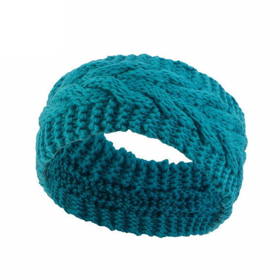 MSJUHEG Warm Headbands Winter,Crochet Headbands,Fleece Headbands,Ear Warmer Headband,Knit Headband,Wool Headband Warm Headband Fashionable Knitted Headband Blue One Size