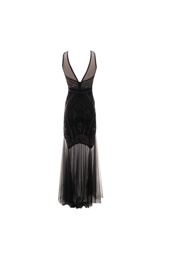 Wedding Guest Dresses For Women Black Dress Women'S Vintage 1920S Sequin Beaded Tassels Party Night Hem Flapper Gown Dress Women'S Formal Dresses Black S