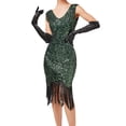 thumbnail image 1 of MSJUHEG Wedding Guest Dresses For Women Green Dress Women'S Vintage Dress Sexy Sleeveless Dress 1920S Sequin Beaded Tassels Party Night Flapper Gown Dress Women'S Formal Dresses Green S, 1 of 7