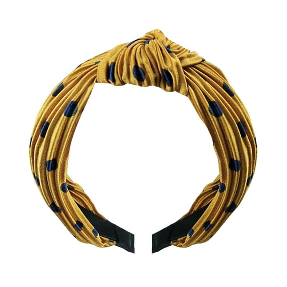 MSJUHEG Western Headbands,Face Wash Headband,Makeup Headband,Thick Headbands,Padded Headband,Velvet Bow Knot Hairband Hair Head Hoop Sweet Hair Headband Yellow One Size