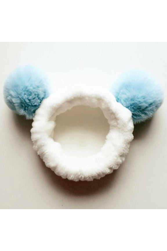 Western Headbands,Top Knot Headband,Beaded Headband,Rhinestone Headband,Boho Headbands,And 3-d Hair Sweet Headband Makeup Plush Wash Headband Blue One Size