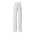 thumbnail image 1 of MSJUHEG Wide Leg Pants For Women Women'S Pants High Waist Cover Belly Look Thin Loose High Waist Large Size Straight Loose Suit Pants Slacks For Women White 3Xl, 1 of 9