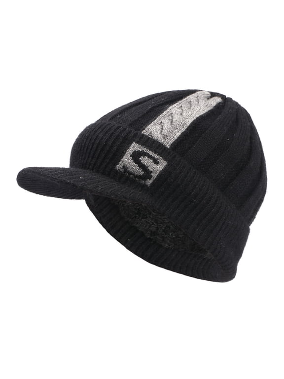 Winter Beanie Hat for Men and Women Warm Double‑Layered Knit Beanie in Multiple Colors to Go with Everything A1 Black One Size