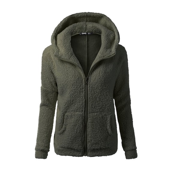 MSJUHEG Winter Coats For Women Cardigan For Women Women Hooded Sweater Coat Winter Warm Wool Zipper Coat Cotton Coat Outwear Cardigan Sweaters For Women Green Xxxxl