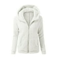 thumbnail image 1 of MSJUHEG Winter Coats For Women Cardigan For Women Women Hooded Sweater Coat Winter Warm Wool Zipper Coat Cotton Coat Outwear Cardigan Sweaters For Women White Xxxxl, 1 of 6