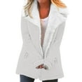 thumbnail image 1 of MSJUHEG Winter Coats For Women Jackets For Women Women Casaul Winter Fashionable Long Sleeve Solid Pocket Cardigan Button Top Sweater Knit Hooded Coat Blouse Plush Fleece Jacket Women White 2Xl, 1 of 4