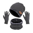 thumbnail image 1 of MSJUHEG Winter Gloves Scarf Men Women Winter Hat Warmer Scarf Touchscreen Gloves Set Warmer Neck Thick Knit Hat Set Scarf For Women Gray One Size, 1 of 4
