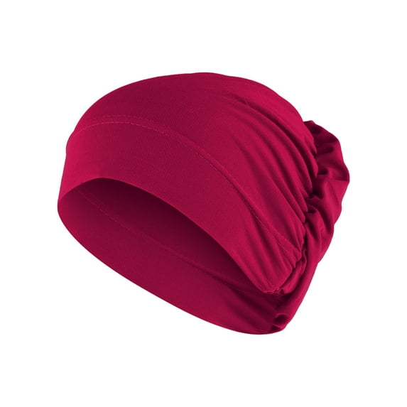 MSJUHEG Winter Gloves Scarf Women Solid Beading Hat Muslim Ruffle Cancer Chemo Hat Wrap Cap Scarf For Women C M