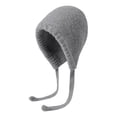 thumbnail image 1 of MSJUHEG Women Practical Knit Earflap Beanie Hat Tie Strings for Secure Placement Soft Cozy Stretchy Warm Headwear for fall winter everyday and casual outdoor activities Gray One Size, 1 of 6