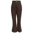 thumbnail image 1 of MSJUHEG Women'S Pants High Waisted Jeans For Women Solid Color Corduroy Temperament Trousers Micro Lapels High Waist Pants Slacks For Women Brown Xl, 1 of 6