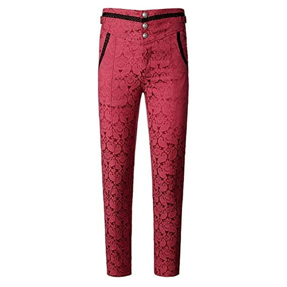 MSJUHEG Women'S Pants Pants For Women Mens Gothic Pants Cosplay Costume Trousers Steampunks Victorians Pants Trousers For Women Red 1 Xl