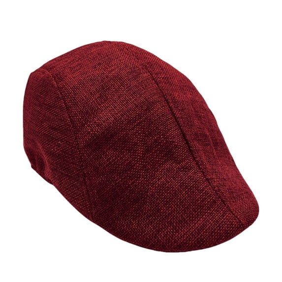 MSJUHEG Women's Newsboy Caps Newsboy Cap for Men Scally Caps for Men English Hats for Men Lightweight Summer Newsboy Simple and Versatile Hat Newsboy for Man Cabbie Driving Hat Wine Red One Size