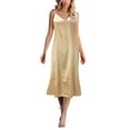 thumbnail image 1 of MSJUHEG Women's Satin Dress Adjustable Spaghetti Strap Nightgown Silky Under Dresses Rose Gold XL, 1 of 5