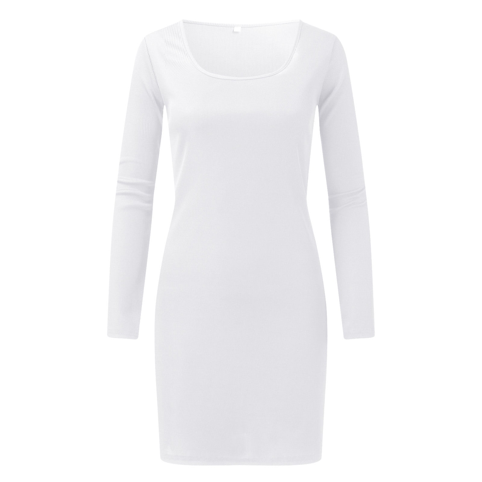 MSJUHEG Womens Dresses White Dress Womens Long Sleeve Square Neck Split  Slim Fit High Waist Stretch Midi Bodycon Dress Mini Dress White 2Xl -  Walmart Business Supplies