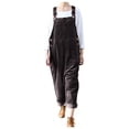 thumbnail image 1 of MSJUHEG Womens Jumpsuit Long Sleeve Jumpsuit Straight-Leg Cargo Women Casual Solid Pocket Romper Long Playsuit Strap Button Loose Jumpsuit Jumpsuit Romper Coffee Xl, 1 of 8