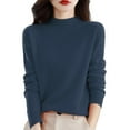 thumbnail image 1 of MSJUHEG Womens Long Sleeve Tops Turtleneck Sweater Women Polyester Turtleneck Pullover Style Long Sleeves Lightweight Women'S Sweaters Blue Xl, 1 of 5