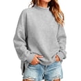 thumbnail image 1 of MSJUHEG Womens Sweatshirts Long Sleeve Swertshirts Football Sweatshirts Lightweight Pullover Hoodless Hoodies Sweatshirts for Women Trendy A10 Gray M, 1 of 6