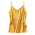 thumbnail image 1 of MSJUHEG Womens Tops Body Suit Satin Pajamas New Fashion Silk Sling Underwear Sleepwear M-Xxl Camisole Tops For Women Beige M, 1 of 2
