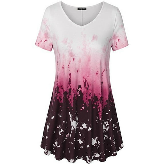 MSJUHEG Womens Tops Oversized Sweatshirt For Women Women'S Causul O-Necking Gradient Oversized Loose T-Shirt Sweatshirt For Women Pink Xxxl