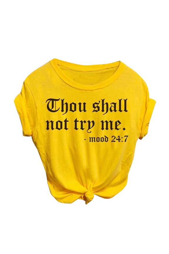 Womens Tops Oversized Sweatshirt For Women Women Fashion Casual O-Neck Letter Print Short Sleeve T-Shirt Top Blouses Sweatshirt For Women Yellow S