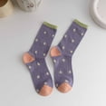 thumbnail image 1 of MSJUHEG Wool Socks,Crew Socks,Warm Socks,Ankle Socks,Fuzzy Socks,Medium Tube Thin Breathable Contrast Stack in Summer Purple One Size, 1 of 8