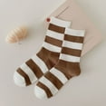 thumbnail image 1 of MSJUHEG Wool Socks,Crew Socks,Warm Socks,Ankle Socks,Fuzzy Socks,Pile Socks in the Tube Socks Brown Retro Striped Socks A One Size, 1 of 6
