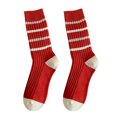 thumbnail image 1 of MSJUHEG Wool Socks,Crew Socks,Warm Socks,Ankle Socks,Fuzzy Socks,Red Socks Cotton Thick Line Socks Striped All Warm Pile Stockings B One Size, 1 of 3