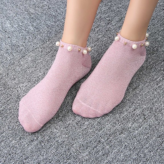 MSJUHEG Wool Socks,Crew Socks,Warm Socks,Ankle Socks,Fuzzy Socks,Simple Socks Breathable Broken Flower Pile Socks Simple Skin Printed Socks Pink One Size