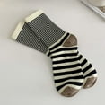 thumbnail image 1 of MSJUHEG Wool Socks,Crew Socks for Women,Warm Socks for Women,Ankle Socks for Women,Fuzzy Socks for Women,Women Socks Mid Tube Stripe Socks Warm Socks Black One Size, 1 of 3