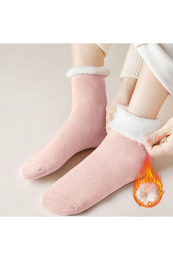 Wool Socks,Fuzzy Socks,Bearpaw Socks,Cloud Socks Women,Thermal Socks,Thick Socks with Plush and Thickened Warm and Thick Coral Velvet Socks Pink One Size