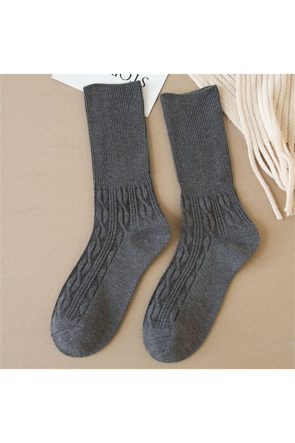 Wool Socks for Women,Fuzzy Socks,Bearpaw Socks,Cloud Socks Women,Thermal Socks,Solid Color Stacked Socks Wind Loose Tube Cotton Socks Lady Socks Dark Gray A