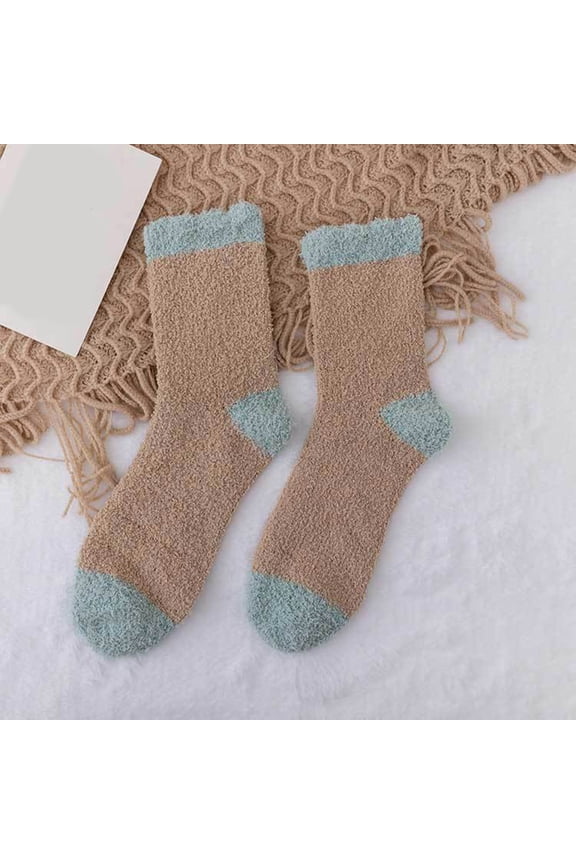 Wool Socks for Women,Fuzzy Socks,Bearpaw Socks,Cloud Socks Women,Thermal Socks,Women Soild Color Warm Coral Warm Thick Home Socks Stockings A1 One Size