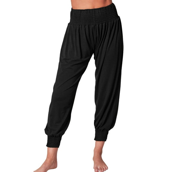 MSJUHEG Yoga Pants Yoga Pants Women Yoga Joggers Workout Sweat Pants Comfy Lounge Pants Polyester,Spandex Relaxed Pull-On Styling Straight-Leg Lightweight Two Pockets Long Workout Pants Women Black L