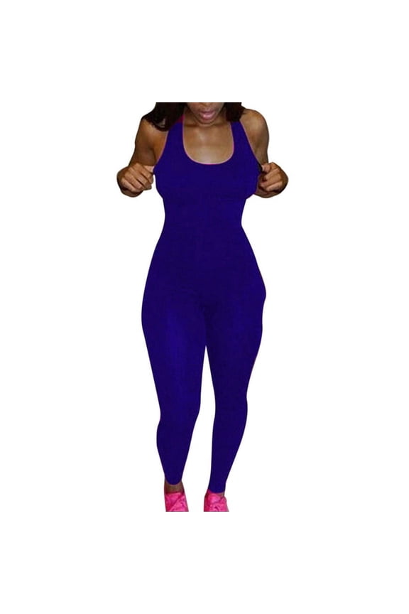 Yoga Sets for Women,Workout Jumpsuits for Women,Athletic Sets for Women,Conjuntos Deportivos Para Mujer,Sport Yoga Bodysuit Long Slim Tracksuit Pants Jumpsuit,Jumpsuit for Women Blue M