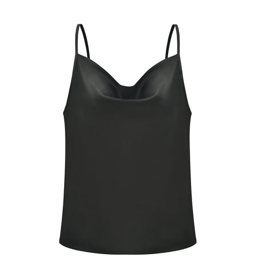 MSJUHEG camisole Womens Ribbed Spaghetti Women's Clothing Womens Tank Tops for Women Trendy Tank Top Halter Basic Cami Tanks Sleeveless Crop Camisole Casual Tops Black XL