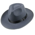 thumbnail image 1 of MSJUHEG derby hat Dress Hat Classic Summer Beach Sun Hat Derby Hat Men Mens Kentucky Derby Hat Jazz Hat Men's Fedoras Mens Dress Hats for Suits Short Brim Fedora Gray One Size, 1 of 4